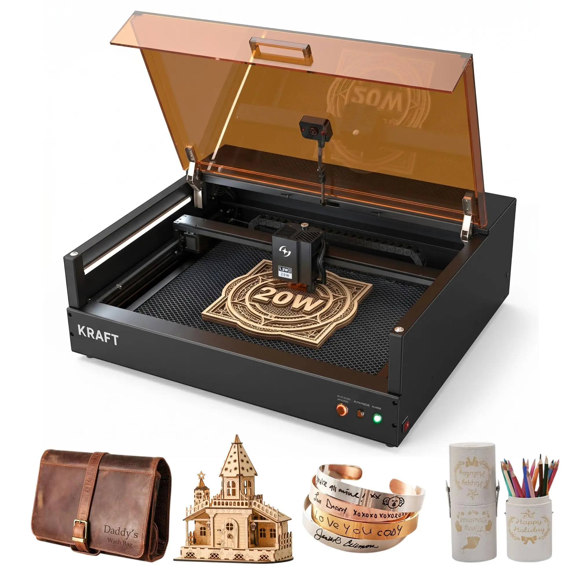 K2 Kraft Enclosed Dual Laser Cutter Engraver Machine with Enclosure 20 W Diode With 1.2 W IR Wood Jewelry Cardboard Stone Glass
K2 Kraft Enclosed Dual Laser Cutter Engraver Machine with Enclosure 20 W Diode With 1.2 W IR Wood Jewelry Cardboard Stone Glass