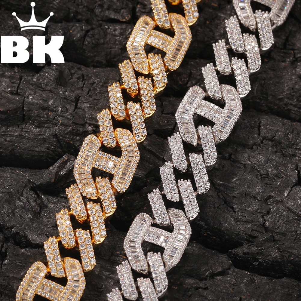 THE BLING KING Top Quality 14mm Cubic Zirconia Cuban Chain Necklace For Men H Shaped Charm Luxury Full Iced Out Hip Hop Jewelry
THE BLING KING Top Quality 14mm Cubic Zirconia Cuban Chain Necklace For Men H Shaped Charm Luxury Full Iced Out Hip Hop Jewelry