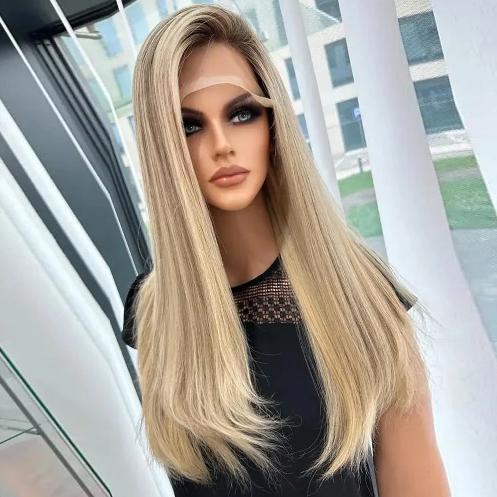 Natural Cool Blonde Balayage Highlights Wig Dark Ashy Roots Free Style Transparent Full Lace Human Hair Wigs for Women HD 13x6
Natural Cool Blonde Balayage Highlights Wig Dark Ashy Roots Free Style Transparent Full Lace Human Hair Wigs for Women HD 13x6