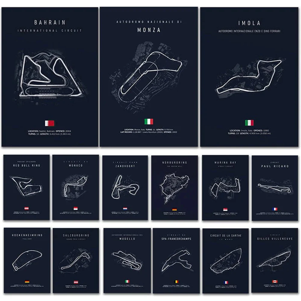 Formula 1 Nurburgring Monaco Imola Track Circuit Canvas Painting F1 Posters and Prints Wall Pictures for Living Room Decor
Formula 1 Nurburgring Monaco Imola Track Circuit Canvas Painting F1 Posters and Prints Wall Pictures for Living Room Decor