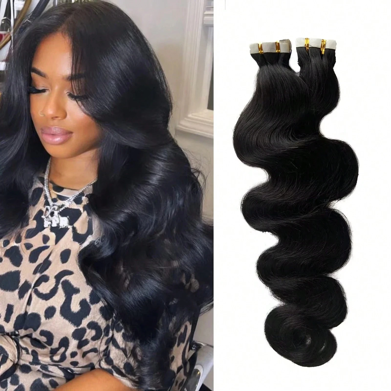 Body Wave Tape In Hair Extensions Natural Black #1B Human Hair Extensions 20 Pieces Real Human Hair For Woman Hair Extensions
Body Wave Tape In Hair Extensions Natural Black #1B Human Hair Extensions 20 Pieces Real Human Hair For Woman Hair Extensions