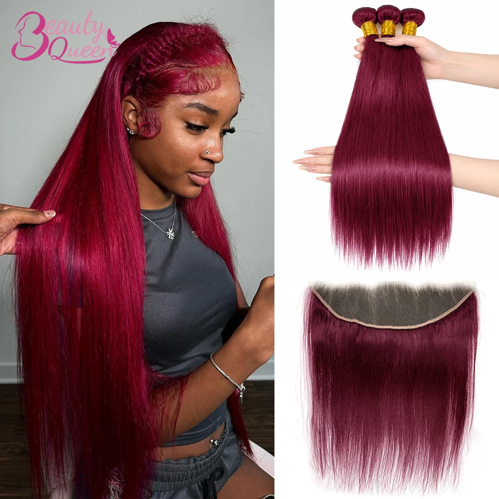 99J Straight Bundles With Closure Front 13x4 Lace Burgundy 99J Red Human Hair Bundles With Frontal Burgundy Human Hair Extension
99J Straight Bundles With Closure Front 13x4 Lace Burgundy 99J Red Human Hair Bundles With Frontal Burgundy Human Hair Extension