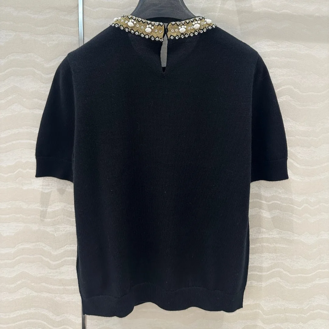 Women's 25 Spring Summer New Style Beaded Fashion Pure Wool Top All-match Knitted Sweater
Women's 25 Spring Summer New Style Beaded Fashion Pure Wool Top All-match Knitted Sweater