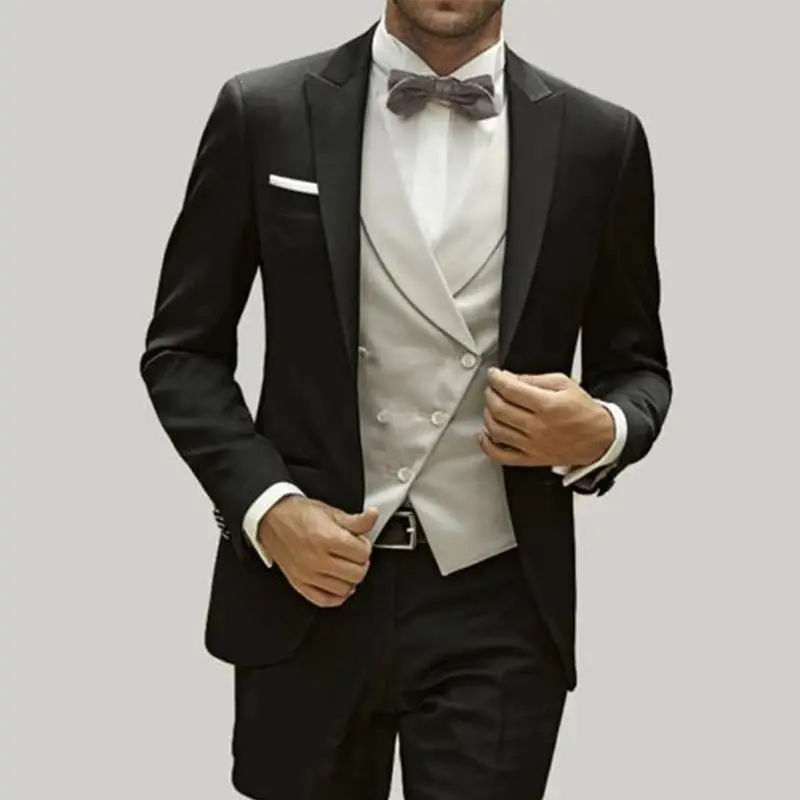 Groom Tuxedos Peaked Lapel Groomsmen Mens Wedding Dress Suits Popular Man Jacket Blazer Prom Dinner 3 Piece (Jacket+Pants+Vest)
Groom Tuxedos Peaked Lapel Groomsmen Mens Wedding Dress Suits Popular Man Jacket Blazer Prom Dinner 3 Piece (Jacket+Pants+Vest)