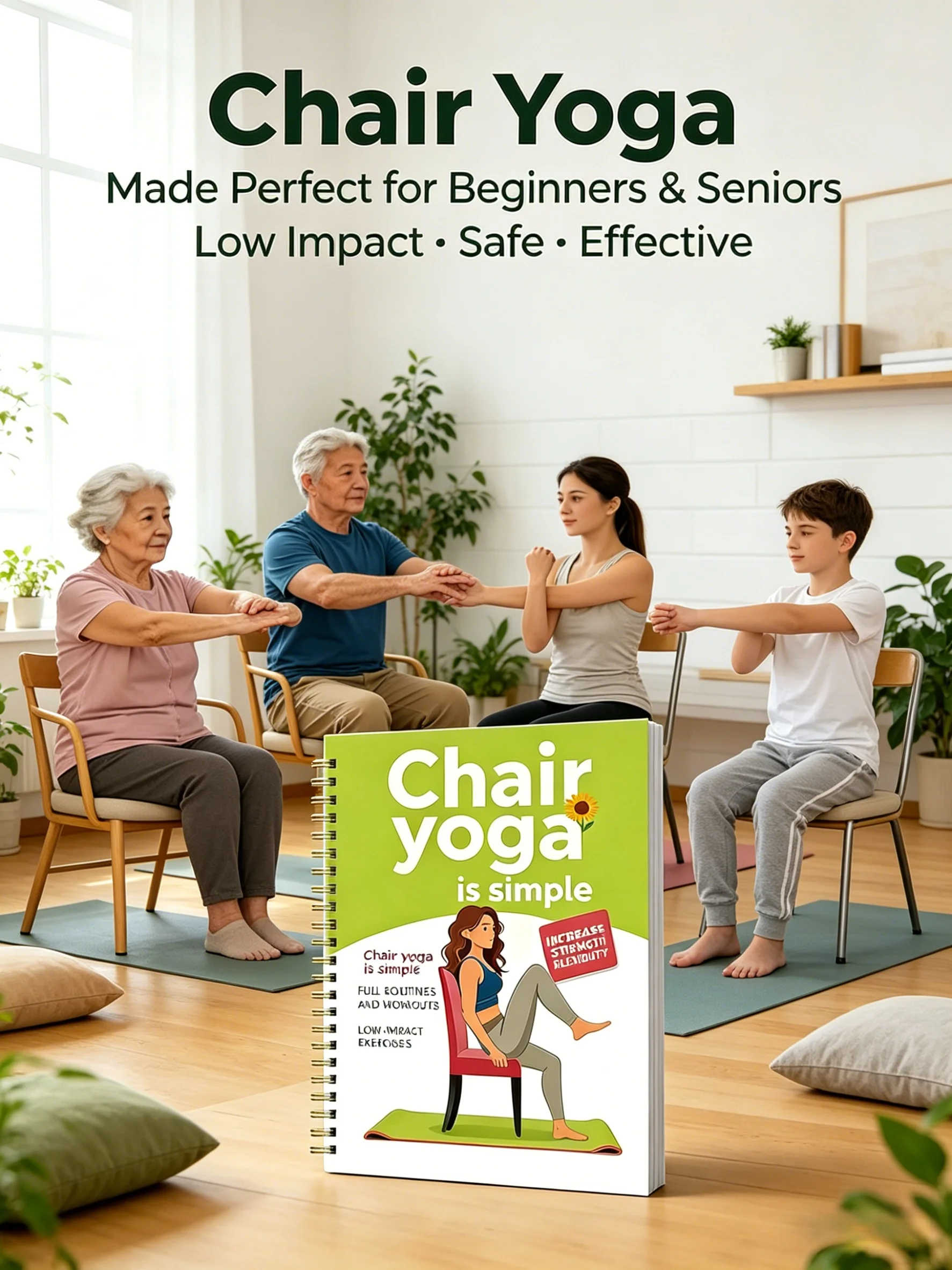 1pcs Beginner & Senior Chair Yoga Workout Journal, Low-Impact Safe & Effective Exercise Book, Easy Full Routines to Improve Strength, Flexibility & Mobility at Home
1pcs Beginner & Senior Chair Yoga Workout Journal, Low-Impact Safe & Effective Exercise Book, Easy Full Routines to Improve Strength, Flexibility & Mobility at Home