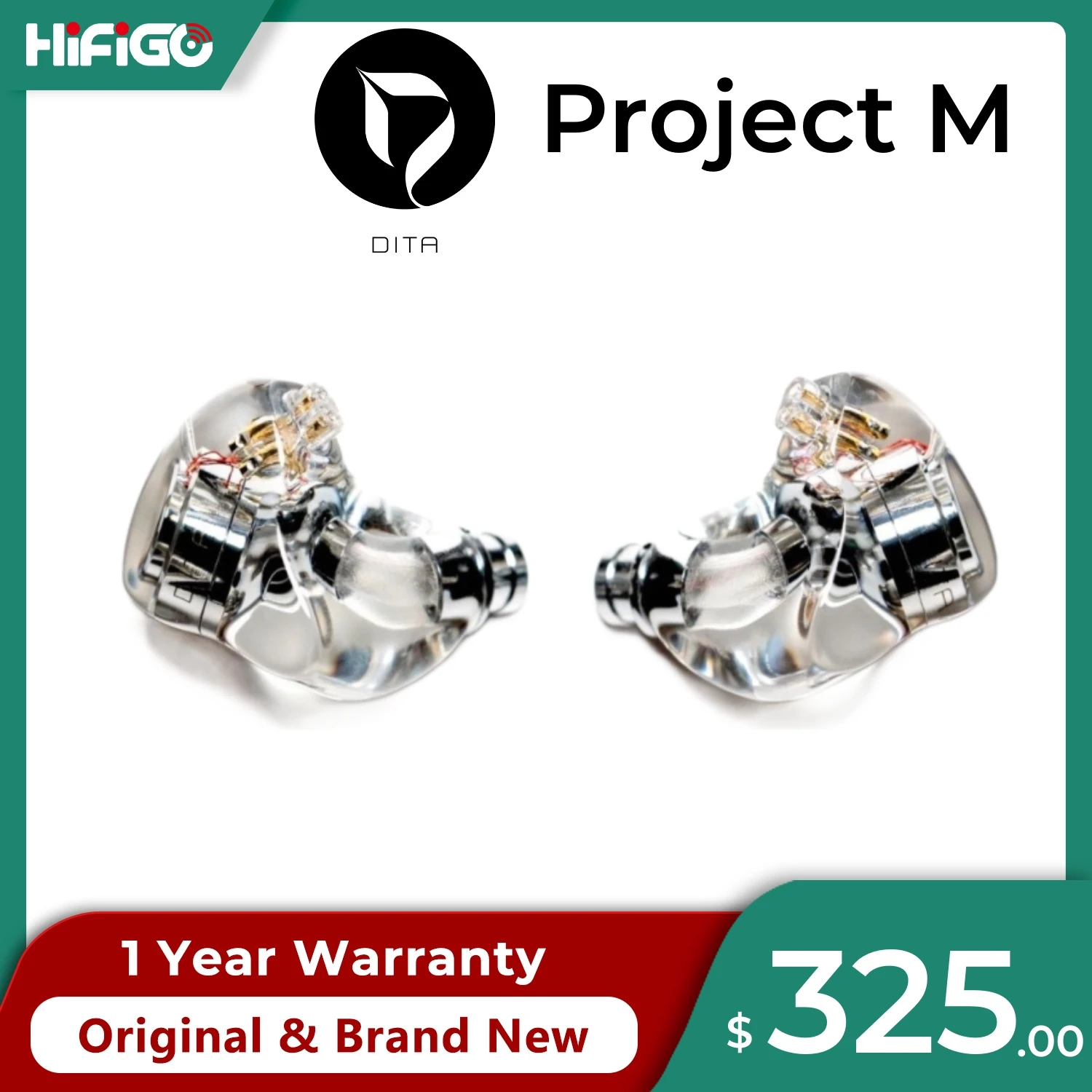 Dita Audio Project M 1DD+1BA Hybrid Drivers In-Ear Monitors Earphone Wired Hybrid Earbuds with 4.4mm+3.5mm Modular Plugs
Dita Audio Project M 1DD+1BA Hybrid Drivers In-Ear Monitors Earphone Wired Hybrid Earbuds with 4.4mm+3.5mm Modular Plugs
