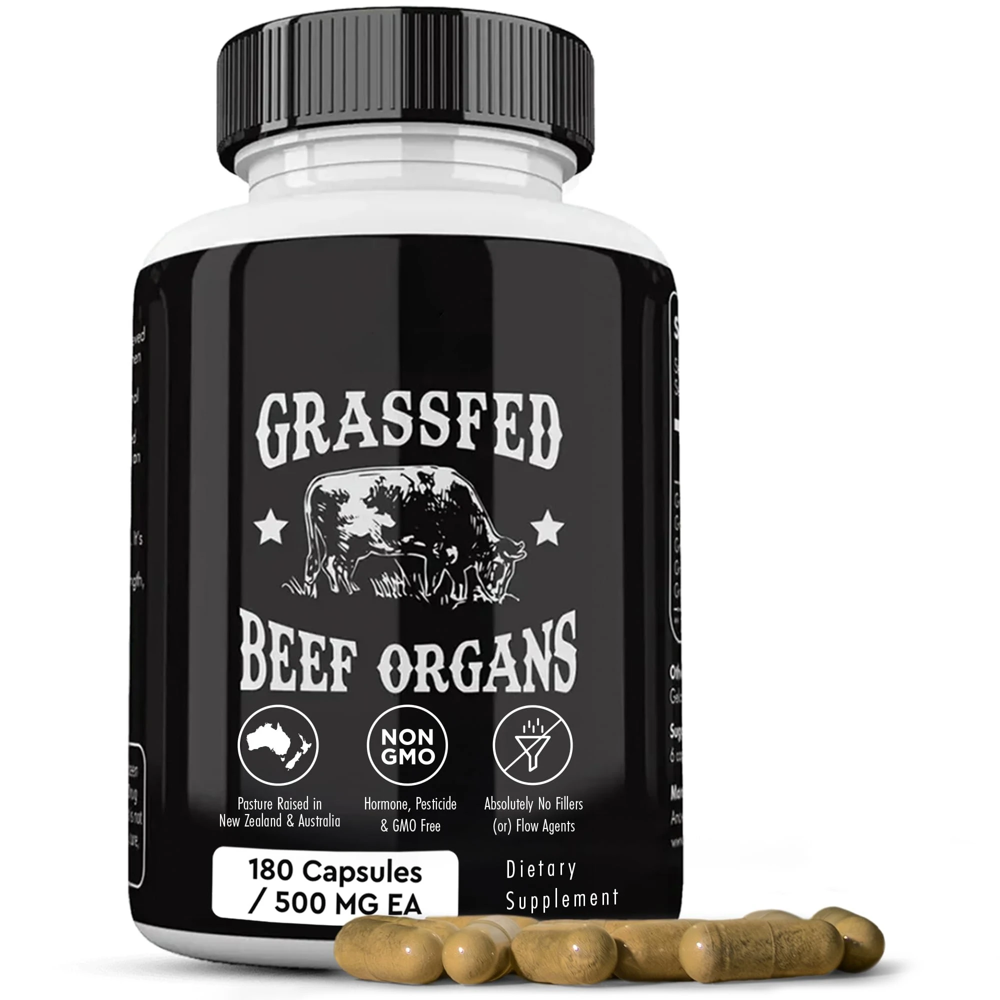 Grass Fed Beef Organ Supplement Non-GMO Freeze-Dried Beef Capsules 60 Count Supports Overall Health
Grass Fed Beef Organ Supplement Non-GMO Freeze-Dried Beef Capsules 60 Count Supports Overall Health