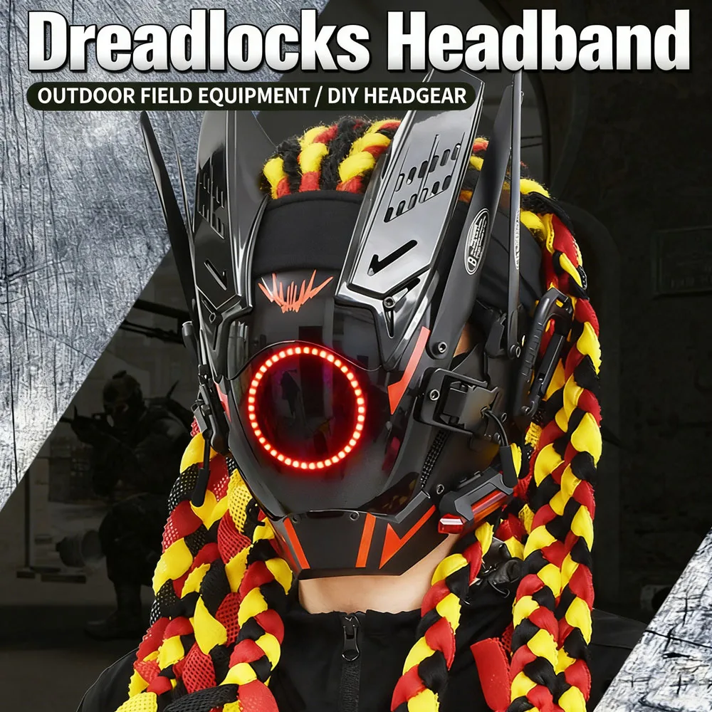 Punk Tactical Mask with Multicolor Indy Dirty Braid Braided Wig Headgear Full Face with Goggles Tactical Gear Cosplay Props
Punk Tactical Mask with Multicolor Indy Dirty Braid Braided Wig Headgear Full Face with Goggles Tactical Gear Cosplay Props