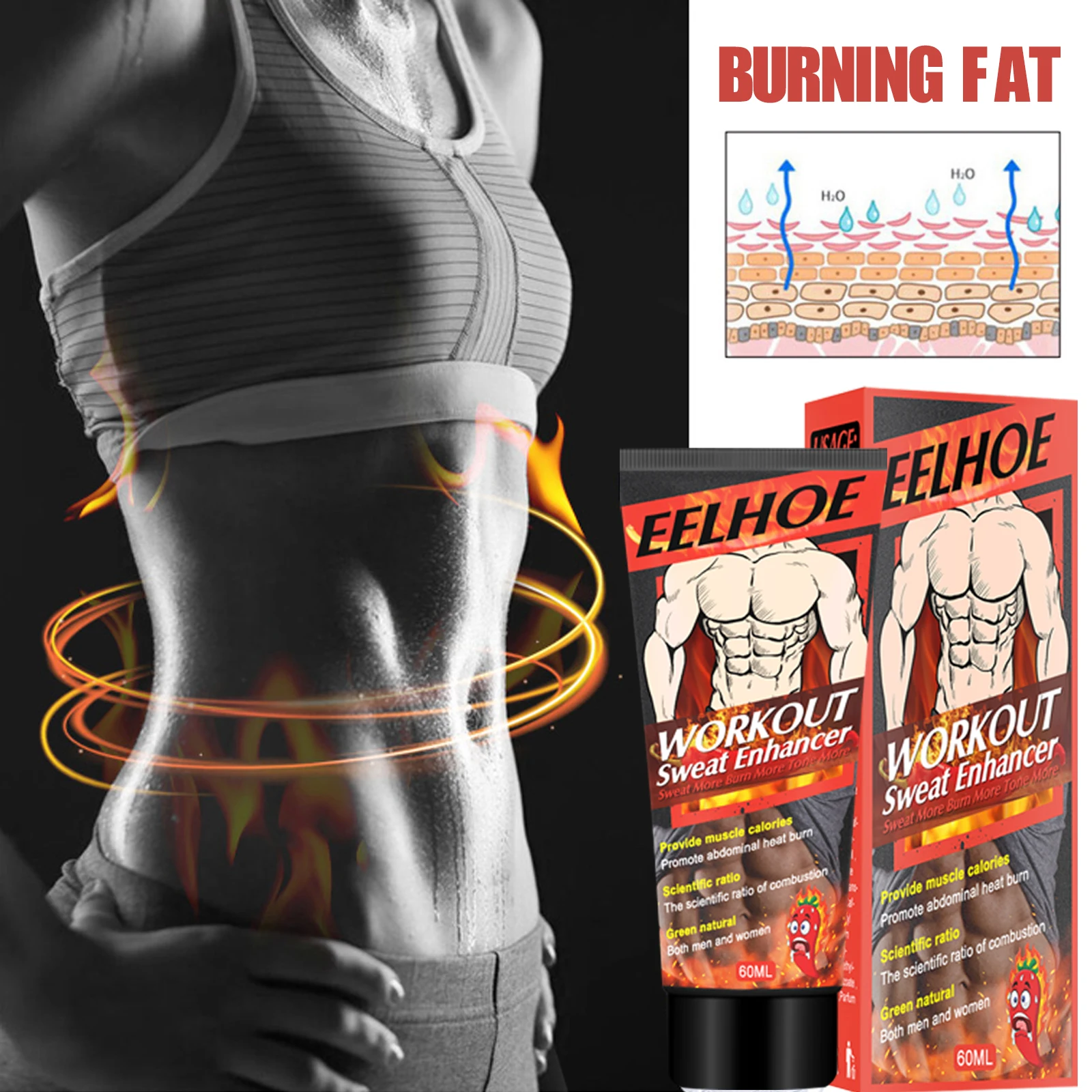 Eelhoe 60ml Black ABS Cream Fitness Shaping Firming Abdominal Muscle Nourish Skin Deepen Muscle Lines Muscle Activation Cream
Eelhoe 60ml Black ABS Cream Fitness Shaping Firming Abdominal Muscle Nourish Skin Deepen Muscle Lines Muscle Activation Cream