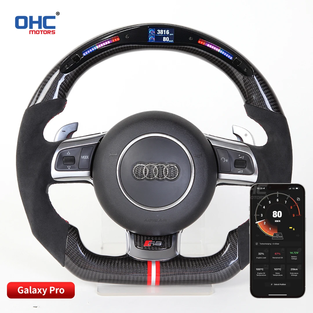 OHC Performance 100% Real Carbon Fiber LED Steering Wheel Compatible for Audi TT TTRS R8
OHC Performance 100% Real Carbon Fiber LED Steering Wheel Compatible for Audi TT TTRS R8