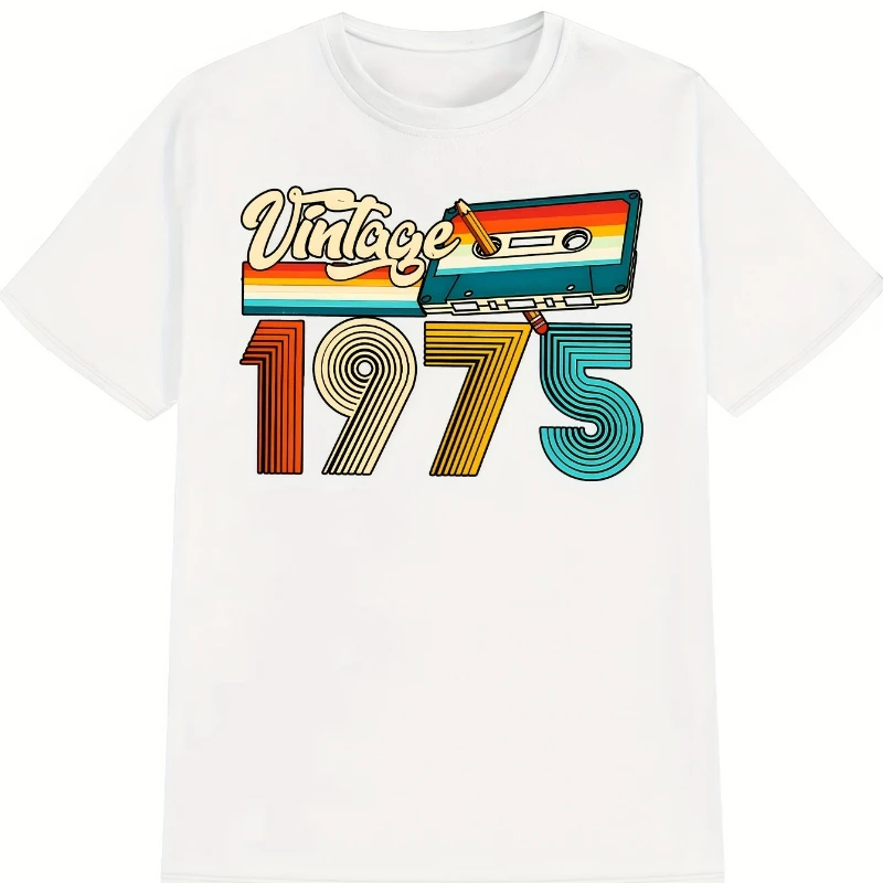 Men'S Vintage 1975 Graphic T-Shirt Retro 80s 90s Nostalgia Tee Vintage Tshirt Round Neck Tee Comfortable Fit Breathable Fabric
Men'S Vintage 1975 Graphic T-Shirt Retro 80s 90s Nostalgia Tee Vintage Tshirt Round Neck Tee Comfortable Fit Breathable Fabric
