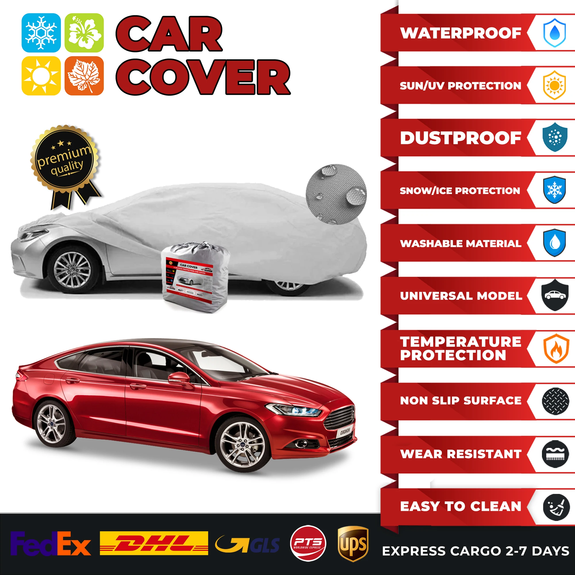 Car Cover for Ford Mondeo Sedan Universal Car Covers Indoor Outdoor Full Auto Cover Sun UV Snow Dust Resistant Protection
Car Cover for Ford Mondeo Sedan Universal Car Covers Indoor Outdoor Full Auto Cover Sun UV Snow Dust Resistant Protection