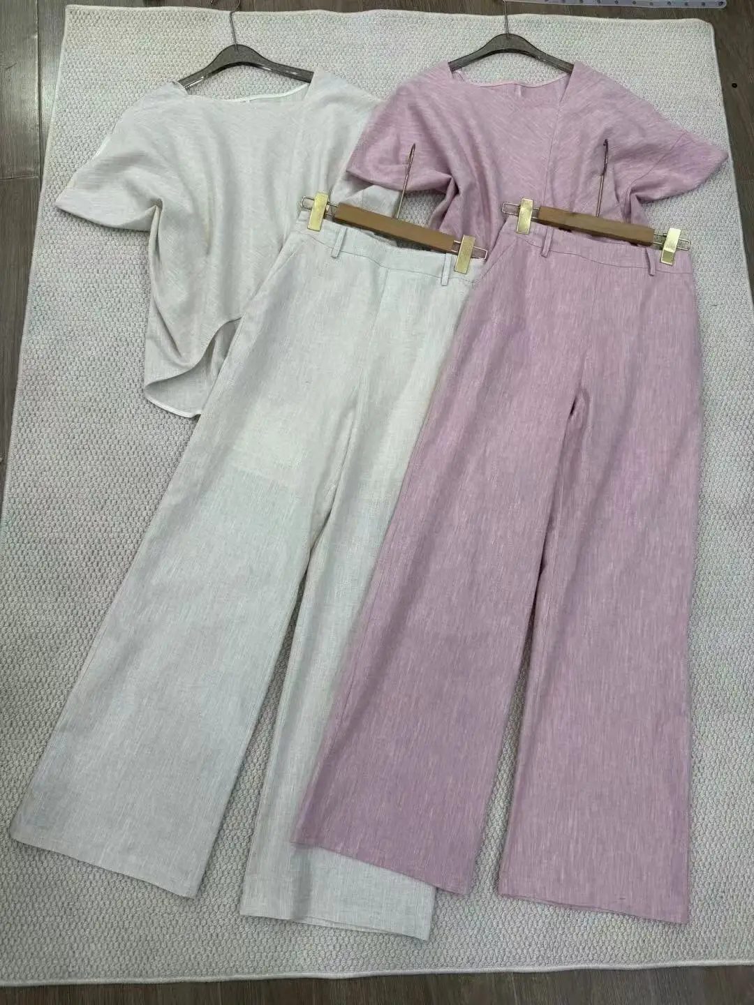 Casual solid color luxurious straight wide leg pants set
Casual solid color luxurious straight wide leg pants set