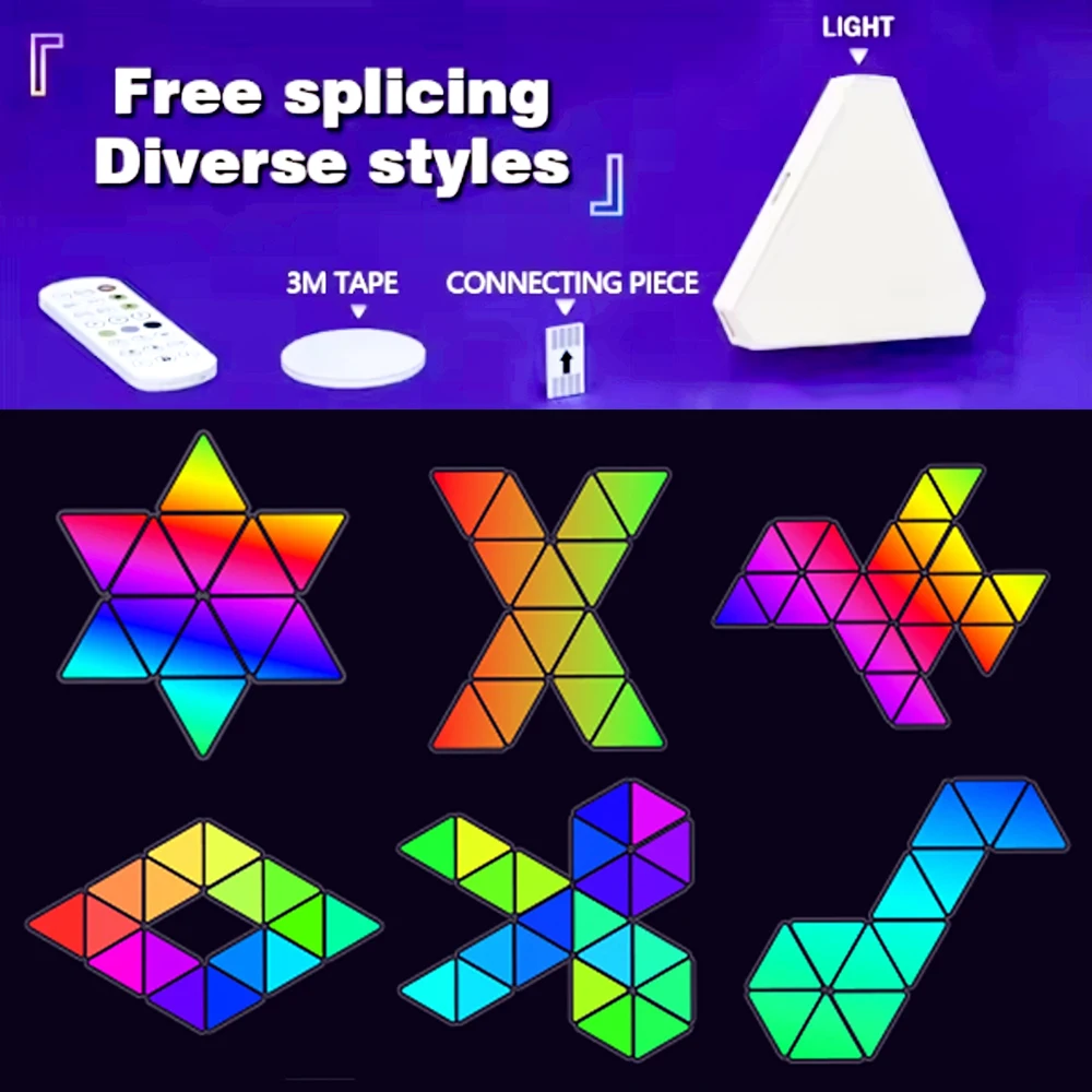 WIFI Bluetooth 5V USB LED Night Light Triangle Lamps Quantum Atmosphere For Game Bedroom Decoration Creative Decorat Wall Lamps
WIFI Bluetooth 5V USB LED Night Light Triangle Lamps Quantum Atmosphere For Game Bedroom Decoration Creative Decorat Wall Lamps