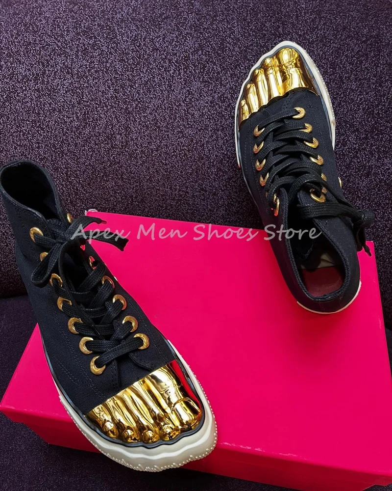 Classic Flat Gold Five-Finger Canvas Shoes for Men Fashion Lace Up Running Couple Sneakers Casual Breathable Training Shoes
Classic Flat Gold Five-Finger Canvas Shoes for Men Fashion Lace Up Running Couple Sneakers Casual Breathable Training Shoes