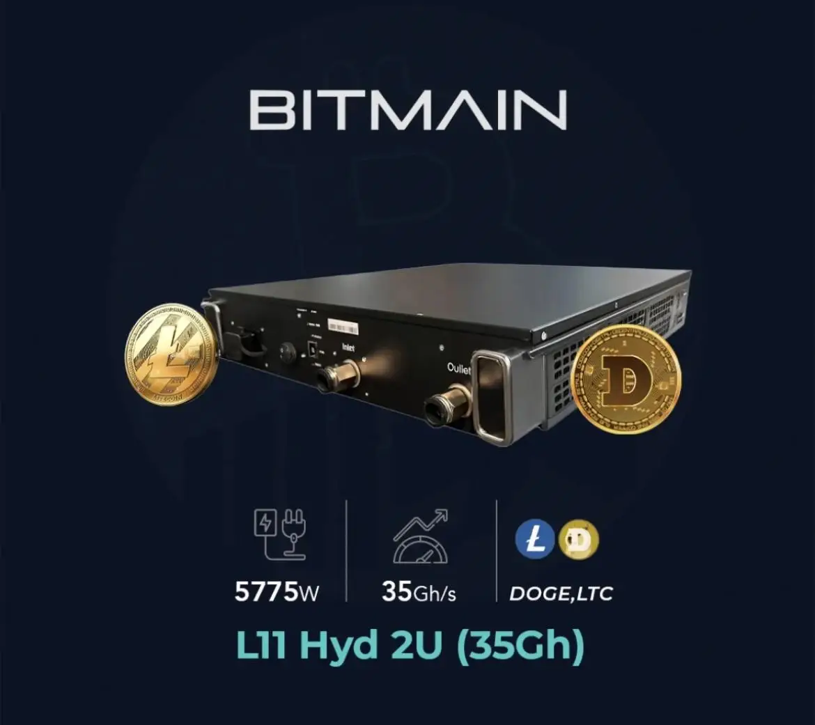 New In Stock Bitmain Antminer L11 Hydro 2U 35Gh/s 5775W Dogecoin Litecoin Miner
New In Stock Bitmain Antminer L11 Hydro 2U 35Gh/s 5775W Dogecoin Litecoin Miner