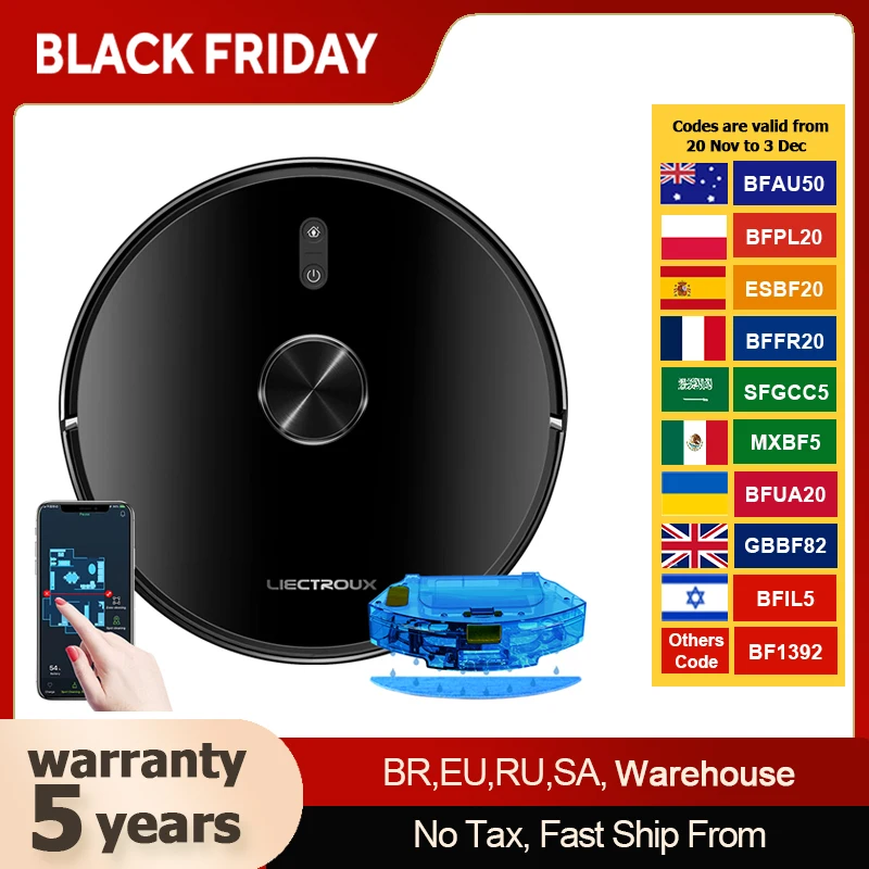 Liectroux X6 LDS Робот-пылесос , лазерная лидарная навигация, комбинированный режим влажной и сухой уборки, всасывание 6500 Па, карта нескольких полов, влажная уборка Y-образной формы, турбо-ускоренная уборка ковров
Liectroux X6 LDS Робот-пылесос , лазерная лидарная навигация, комбинированный режим влажной и сухой уборки, всасывание 6500 Па, карта нескольких полов, влажная уборка Y-образной формы, турбо-ускоренная уборка ковров