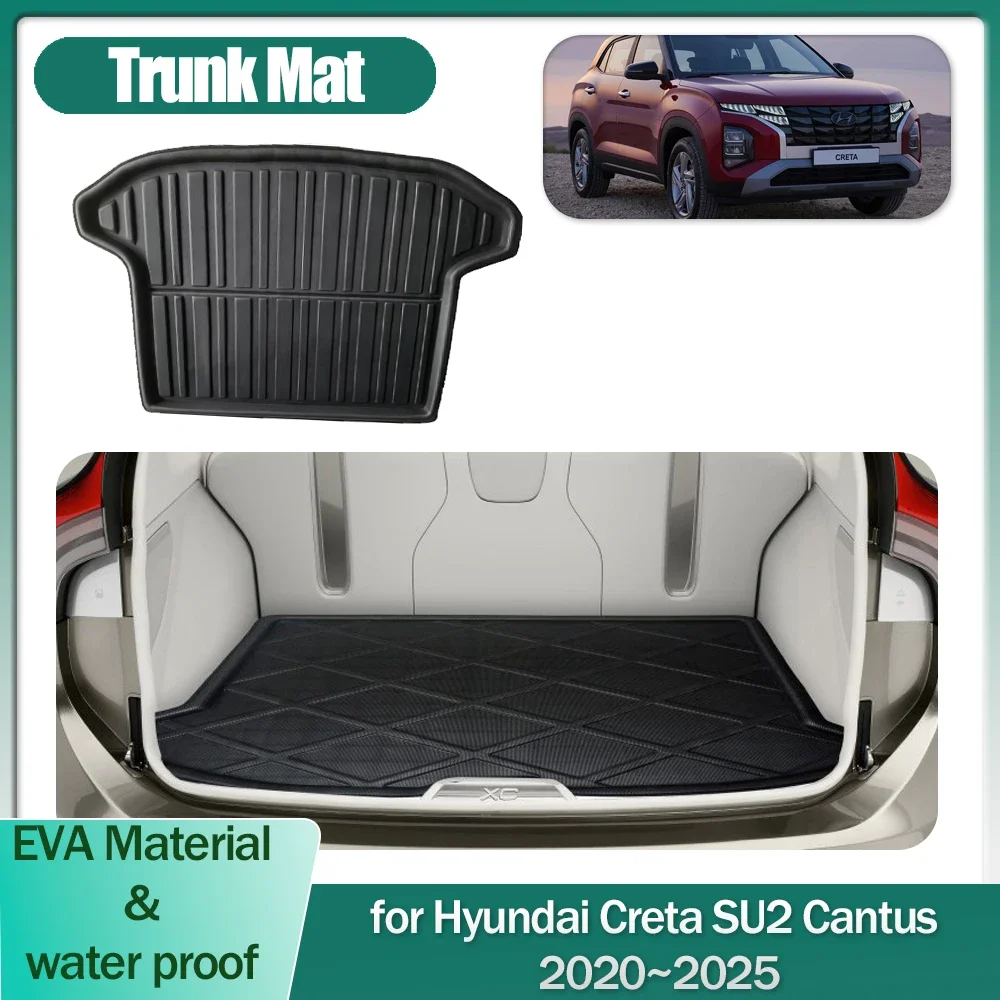 Коврик в багажник автомобиля для Hyundai Creta SU2 Cantus 2020 ~ 2025, подкладка для багажника, напольный ковер, водонепроницаемый чехол, лоток, аксессуары
Коврик в багажник автомобиля для Hyundai Creta SU2 Cantus 2020 ~ 2025, подкладка для багажника, напольный ковер, водонепроницаемый чехол, лоток, аксессуары