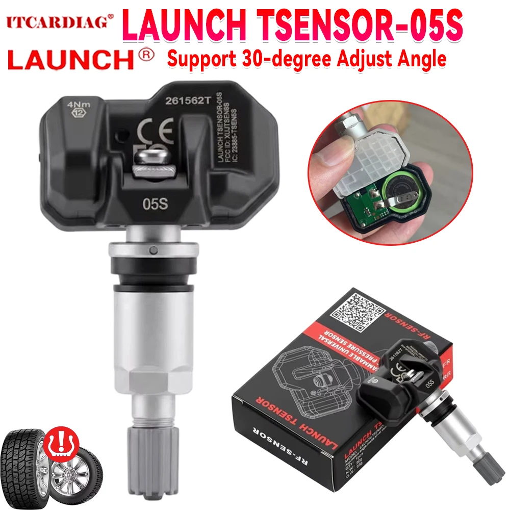 2026 LAUNCH TSENSOR-05S TPMS Sensor 315MHz 433MHz TSENSOR 05S Frosted Silver Metal Stem Aluminum Screw-in Adjustable Angle
2026 LAUNCH TSENSOR-05S TPMS Sensor 315MHz 433MHz TSENSOR 05S Frosted Silver Metal Stem Aluminum Screw-in Adjustable Angle
