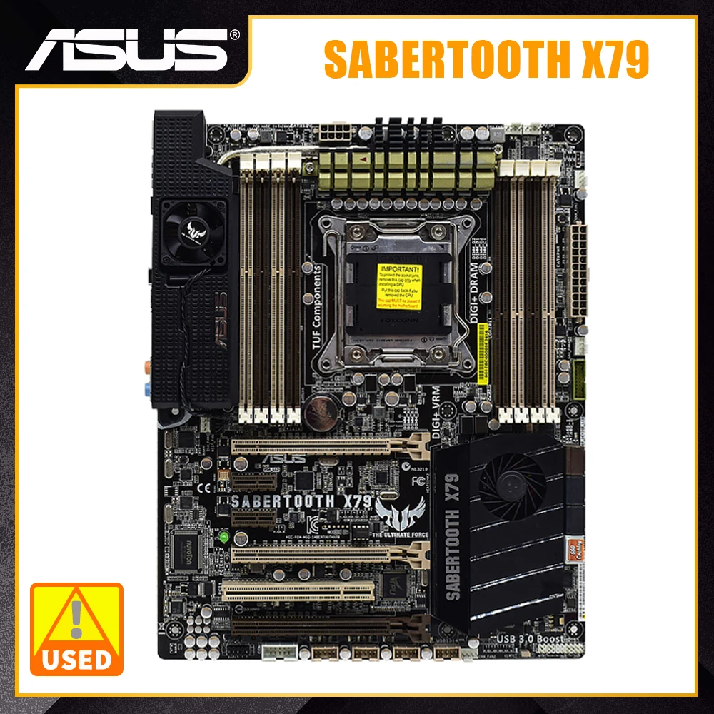 ASUS SABERTOOTH X79 Motherboard LGA2011 support i7-3930K 4820K 4930K 4960X E5-2697 2687W 2667 2640 2620CPU Intel X79 8×DDR3 ATX
ASUS SABERTOOTH X79 Motherboard LGA2011 support i7-3930K 4820K 4930K 4960X E5-2697 2687W 2667 2640 2620CPU Intel X79 8×DDR3 ATX
