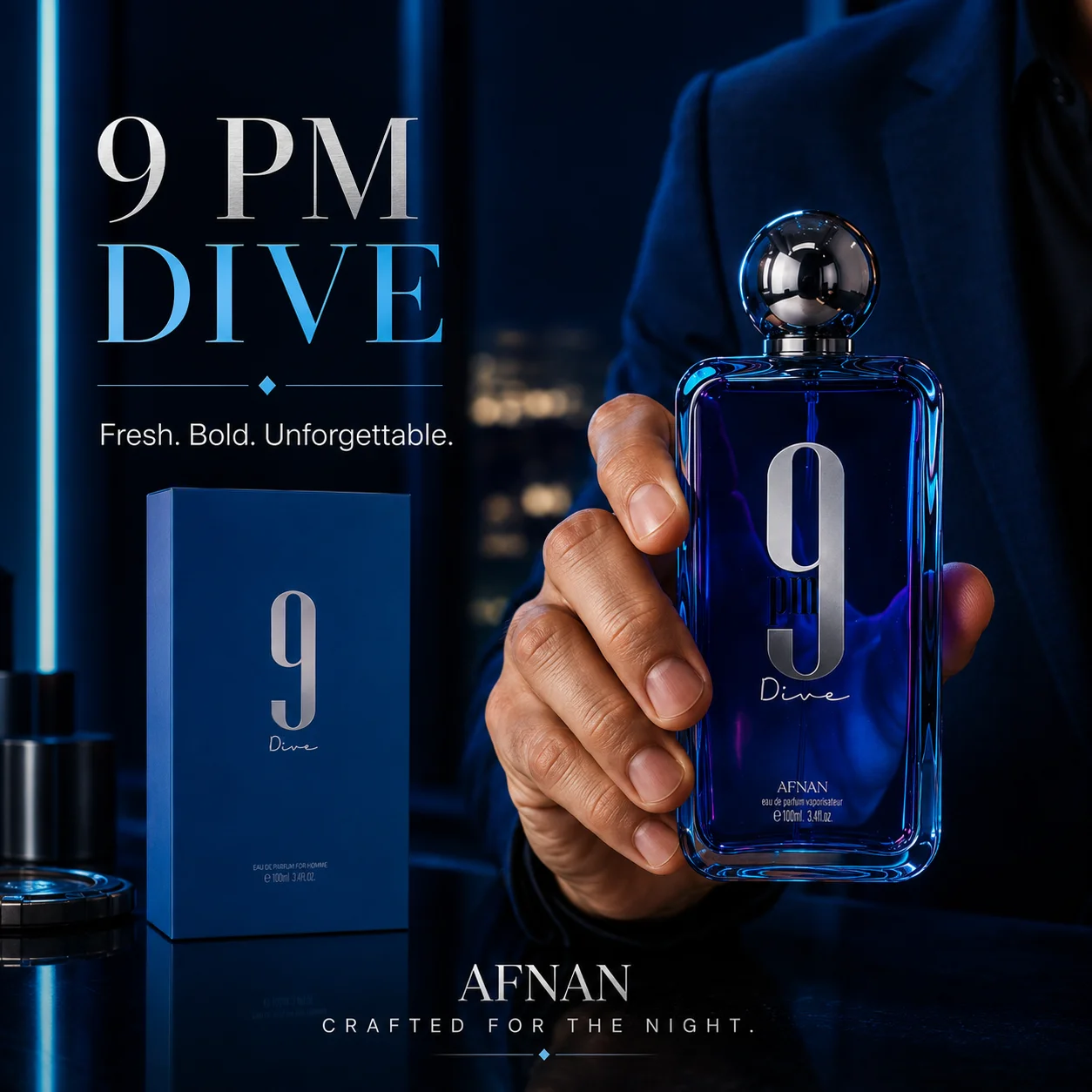 Afnan 9 PM Dive Eau de Parfum for Men, Fresh Aquatic Citrus Cologne, Long Lasting Blue Fragrance, Premium Gift Bottle for Dates, Night Out and Daily Wear
Afnan 9 PM Dive Eau de Parfum for Men, Fresh Aquatic Citrus Cologne, Long Lasting Blue Fragrance, Premium Gift Bottle for Dates, Night Out and Daily Wear