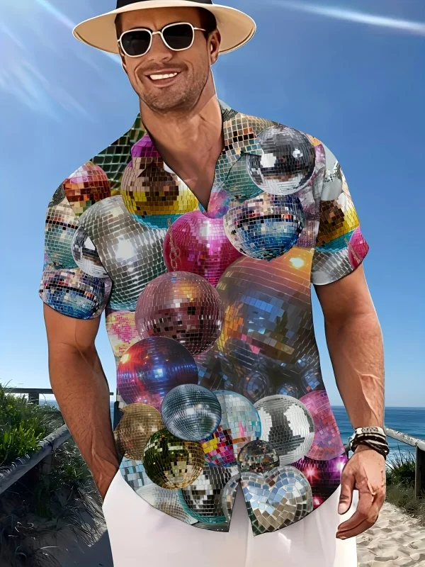 Men's Retro Disco Ball 3D Print Hawaiian Shirt Summer Lapel Short Sleeve Button Up Casual Beach Party Shirts
Men's Retro Disco Ball 3D Print Hawaiian Shirt Summer Lapel Short Sleeve Button Up Casual Beach Party Shirts