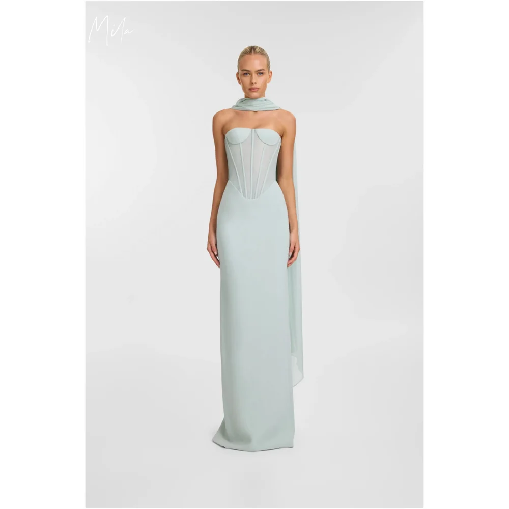 Mila Mint Green Strapless Mermaid Party Dresses Detachable Shawl Evening Dresses Floor-Length Satin Customized Prom Dresses 2025
Mila Mint Green Strapless Mermaid Party Dresses Detachable Shawl Evening Dresses Floor-Length Satin Customized Prom Dresses 2025