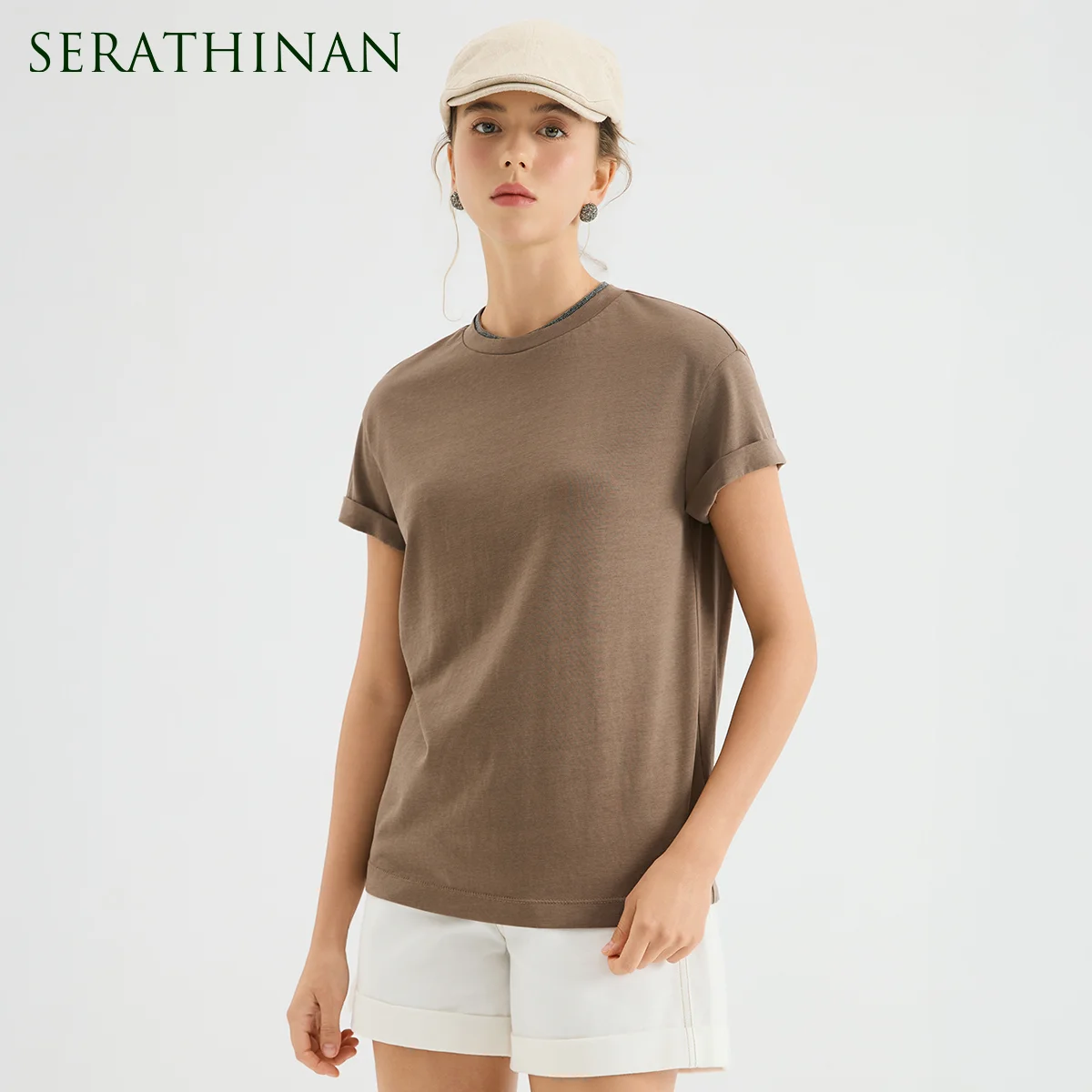 KL7613830 Designer Lyocell Cotton Blend T-Shirt Elegant Short Sleeve Blouse Women's Loose Fit Luxury Soft Shirt Top
KL7613830 Designer Lyocell Cotton Blend T-Shirt Elegant Short Sleeve Blouse Women's Loose Fit Luxury Soft Shirt Top