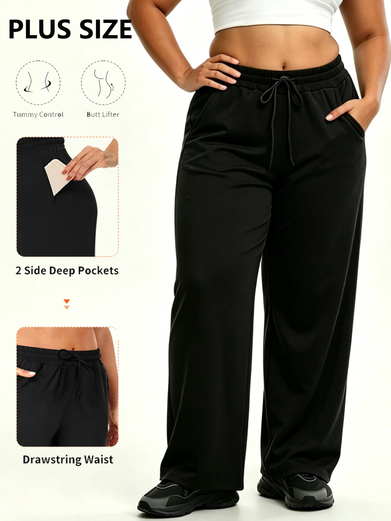 Plus Size Women's Wide Leg Pants with Pockets High Waist Loose Sweatpants Casual Lounge Yoga Workout Palazzo
Plus Size Women's Wide Leg Pants with Pockets High Waist Loose Sweatpants Casual Lounge Yoga Workout Palazzo