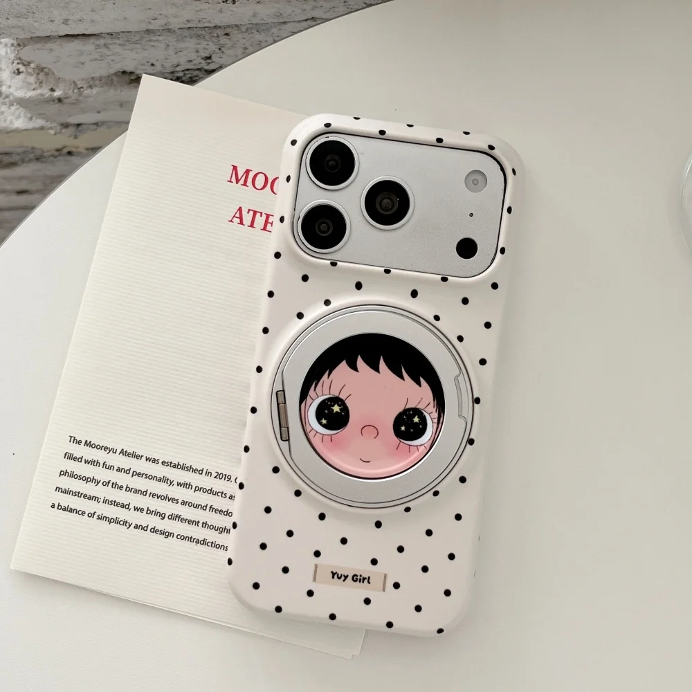 Fashion White Black Polka Dot Cartoon Big Eyes Girl Phone Case For iPhone 15 16 17 Pro Max 17 16 15 Pro With Magnetic Stand Case
Fashion White Black Polka Dot Cartoon Big Eyes Girl Phone Case For iPhone 15 16 17 Pro Max 17 16 15 Pro With Magnetic Stand Case