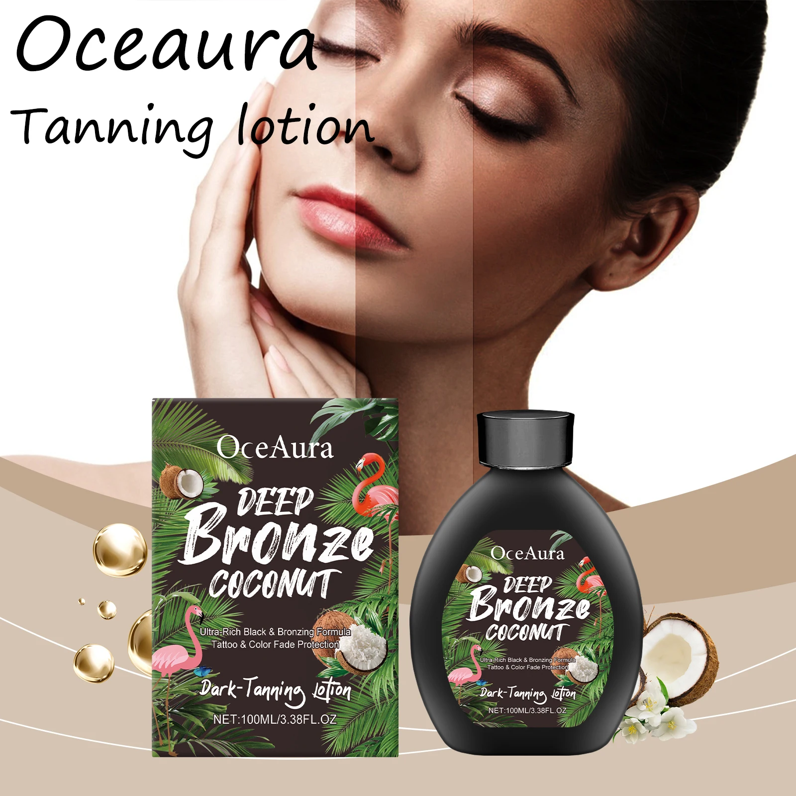 Oceaura Coconut Tanning Cream Moisturizing Summer Sunless Bronzer Wheat Skin Restore Luster Glowing Lasting Tanning Lotion
Oceaura Coconut Tanning Cream Moisturizing Summer Sunless Bronzer Wheat Skin Restore Luster Glowing Lasting Tanning Lotion