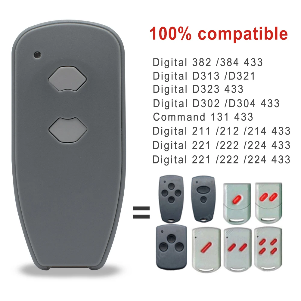 433 mhz Garage Door Remote Control For Digital 382 384 D302 D304 D313 D321 211 212 214 Fixed Code Gate Opener
433 mhz Garage Door Remote Control For Digital 382 384 D302 D304 D313 D321 211 212 214 Fixed Code Gate Opener