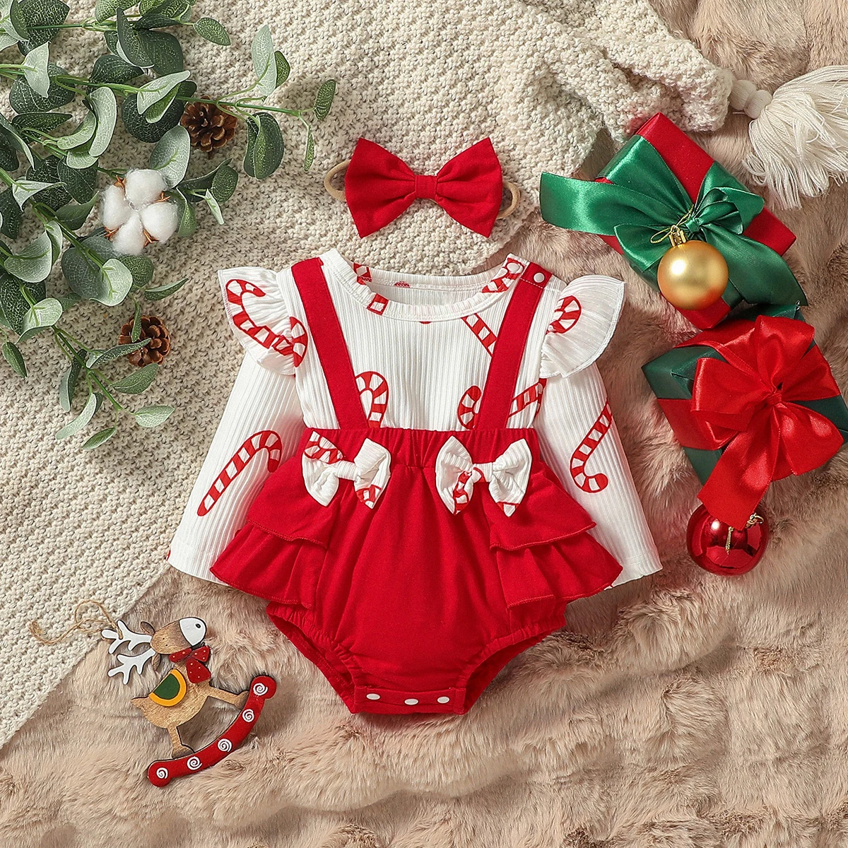 Baby Long Sleeve girl christmas element printing sweet and cute fall dress With Bow +Headband
Baby Long Sleeve girl christmas element printing sweet and cute fall dress With Bow +Headband
