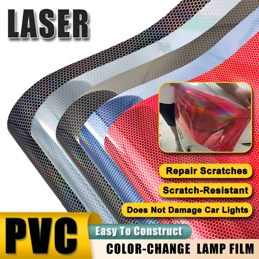 Laser Honeycomb Headlight Taillight Tint Film PVC Vinyl Wrap Sticker Color Change Lamp Film Scratch Resistant for Car Motorcycle
Laser Honeycomb Headlight Taillight Tint Film PVC Vinyl Wrap Sticker Color Change Lamp Film Scratch Resistant for Car Motorcycle