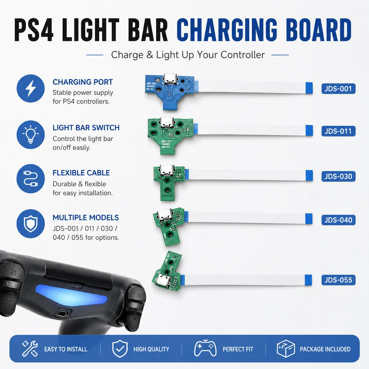 JCD 1set USB Charging Port Socket Circuit Board For PS4 Controller For 12Pin JDS 011 030 040 055 14Pin 001 Connector
JCD 1set USB Charging Port Socket Circuit Board For PS4 Controller For 12Pin JDS 011 030 040 055 14Pin 001 Connector