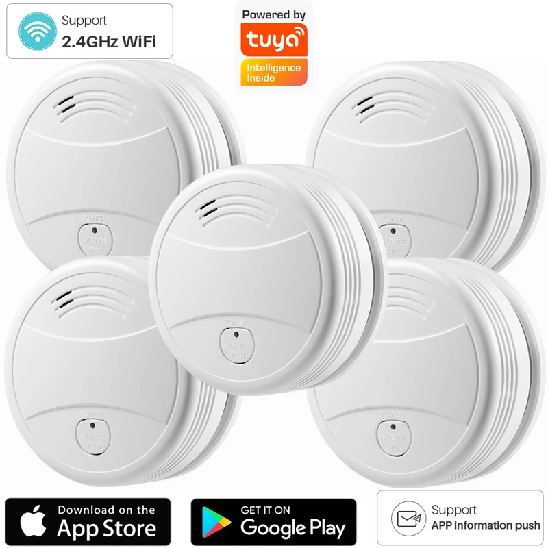 Independent 2.4G WiFi Smoke Detector Sound Alarm Fire Protection Smoke Detector Home Security System Smart Fire Alarm Sensor
Independent 2.4G WiFi Smoke Detector Sound Alarm Fire Protection Smoke Detector Home Security System Smart Fire Alarm Sensor