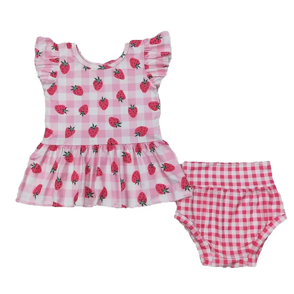 GBO0264 Baby Girls Summer Outfits Pink plaid strawberry peplum bummies girls clothes
GBO0264 Baby Girls Summer Outfits Pink plaid strawberry peplum bummies girls clothes
