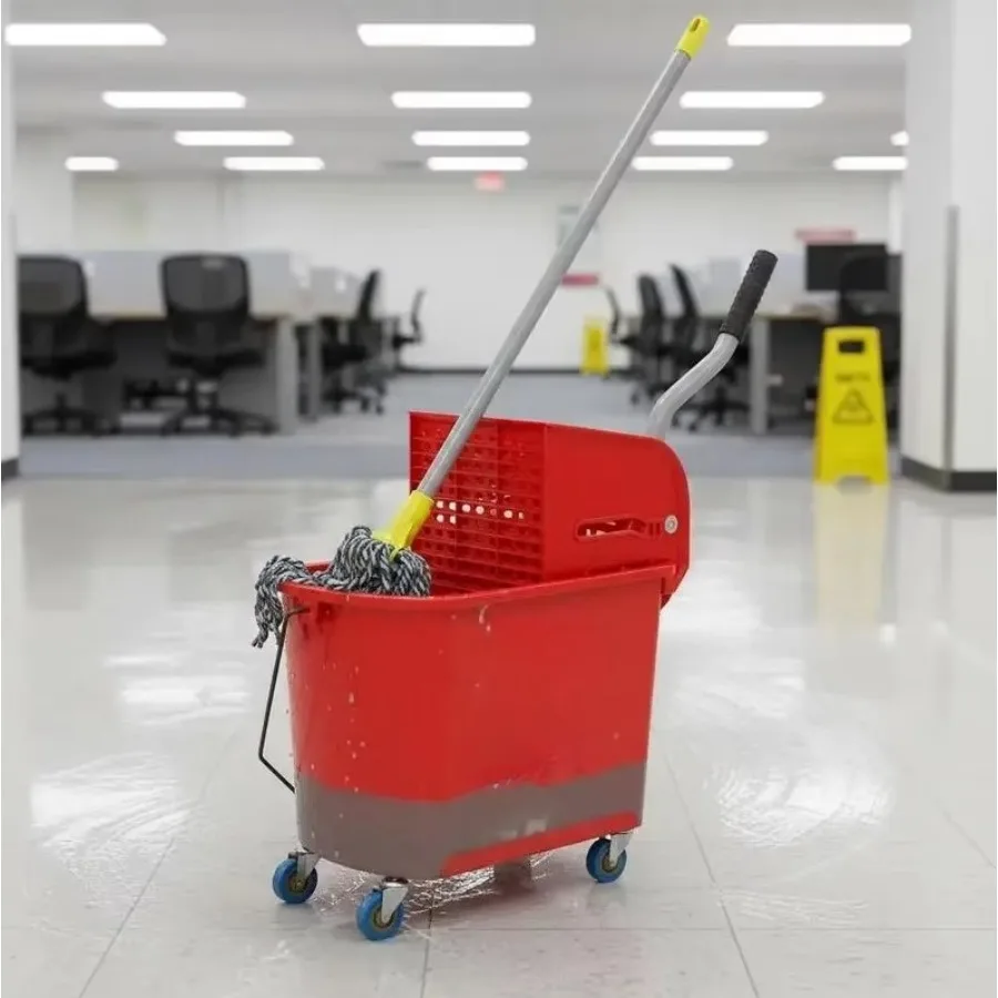 20L Compact Mop Bucket on Wheels, with Water Separation Panel - Red
20L Compact Mop Bucket on Wheels, with Water Separation Panel - Red