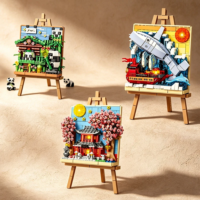 DIY Ocean Shark Painting Board Peach Blossom Painting Board Panda House Painting Board MOC Building Block Model Puzzle Toy
DIY Ocean Shark Painting Board Peach Blossom Painting Board Panda House Painting Board MOC Building Block Model Puzzle Toy