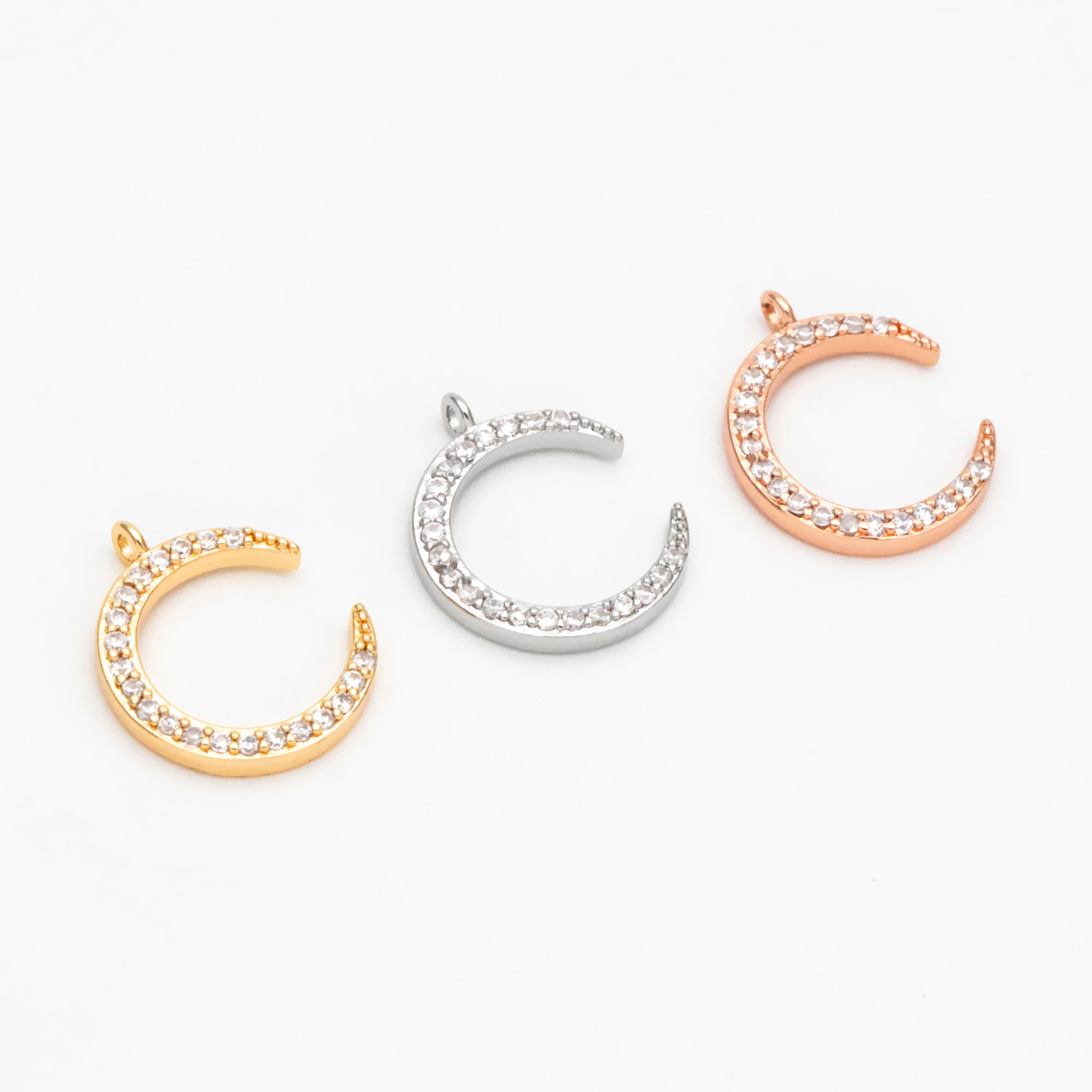 10pcs CZ Pave Real Gold/ Rhodium Plated Brass Plated Moon Charms, Half Moon Ring Pendants For Jewelry Making DIY (GB-618-G)
10pcs CZ Pave Real Gold/ Rhodium Plated Brass Plated Moon Charms, Half Moon Ring Pendants For Jewelry Making DIY (GB-618-G)