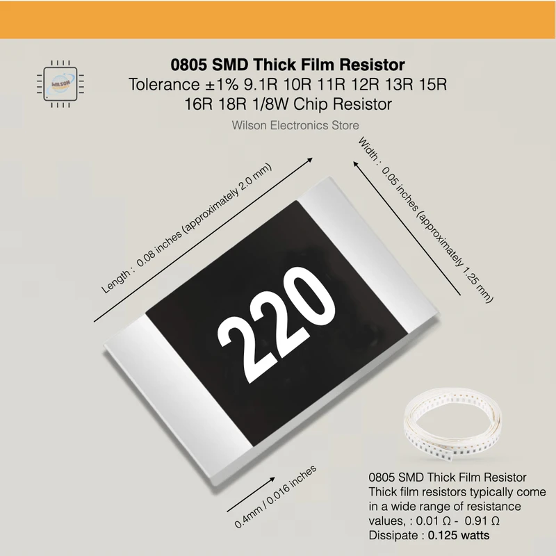 100 шт./лот 0805 SMD чип фиксированный резистор с допуском ± 1% 9,1R 10R 11R 12R 13R 15R 16R 18R 1/8 Вт пленочный резистор
100 шт./лот 0805 SMD чип фиксированный резистор с допуском ± 1% 9,1R 10R 11R 12R 13R 15R 16R 18R 1/8 Вт пленочный резистор
