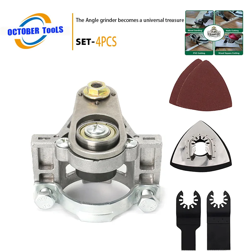 Адаптер угловой шлифовальной машины с осциллирующим инструментом и бесплатными пильными полотнами, многофункциональный набор для резки и шлифовки по дереву, пластика Me 
Адаптер угловой шлифовальной машины с осциллирующим инструментом и бесплатными пильными полотнами, многофункциональный набор для резки и шлифовки по дереву, пластика Me