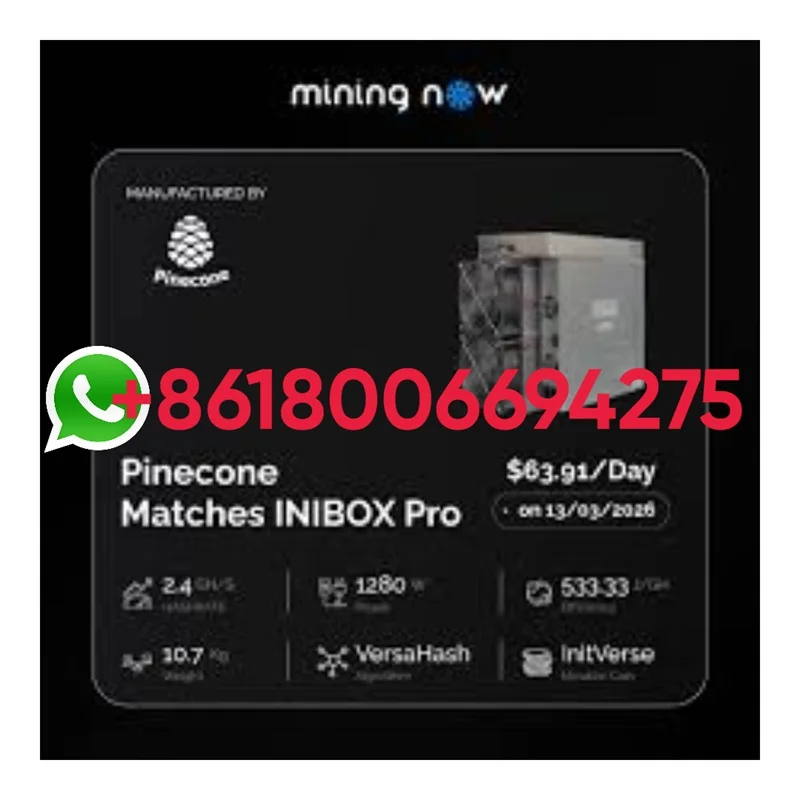 B. High Profit New Pinecone Matches INIBOX PRO 2.4Gh/s 1280W InitVerse VersaHash Crypto Mining Machine ASIC Miner
B. High Profit New Pinecone Matches INIBOX PRO 2.4Gh/s 1280W InitVerse VersaHash Crypto Mining Machine ASIC Miner