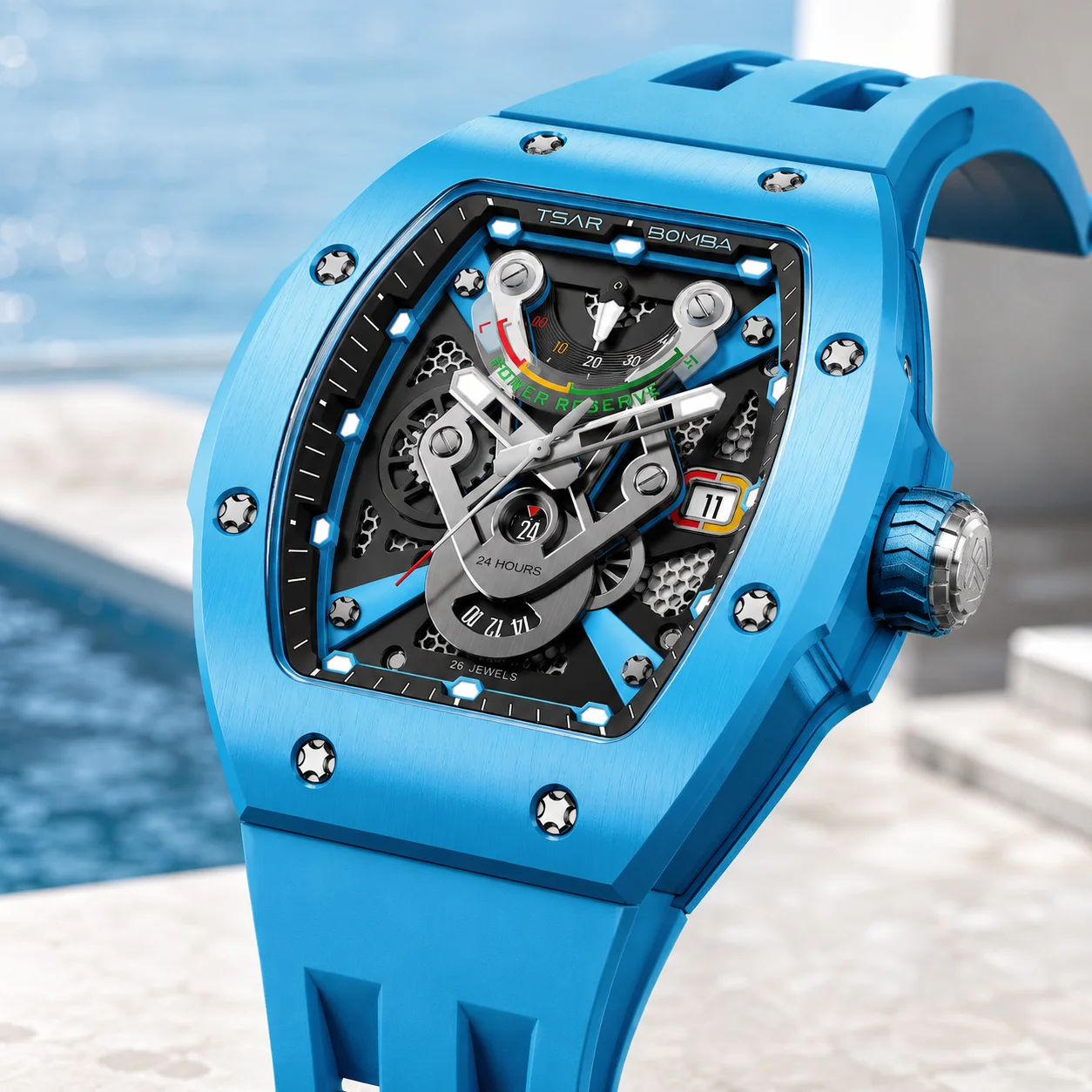 TSAR BOMBA Men's Mechanical Watch Miyota Movement Skeleton Ceramic Sapphire 5ATM Waterproof Date 24H Power Reserve Luxury Sprot
TSAR BOMBA Men's Mechanical Watch Miyota Movement Skeleton Ceramic Sapphire 5ATM Waterproof Date 24H Power Reserve Luxury Sprot