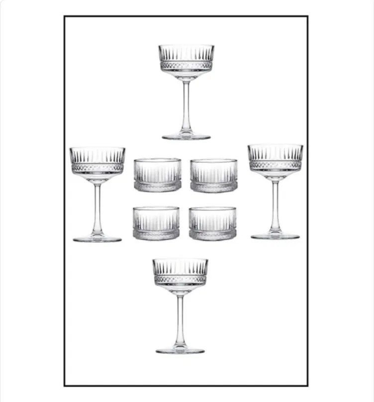 Pleasure Set Soft Drink and Champagne Glass (4 pieces) + Cookie Bowl (4 pieces) convenient and stylish design for home and bar
Pleasure Set Soft Drink and Champagne Glass (4 pieces) + Cookie Bowl (4 pieces) convenient and stylish design for home and bar