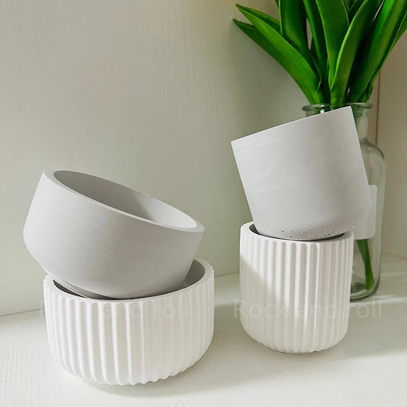 Silicone Mold Concrete Flower Pot Making Striped Design Candle Containers Epoxy Resin Cement Gypsum Mould
Silicone Mold Concrete Flower Pot Making Striped Design Candle Containers Epoxy Resin Cement Gypsum Mould