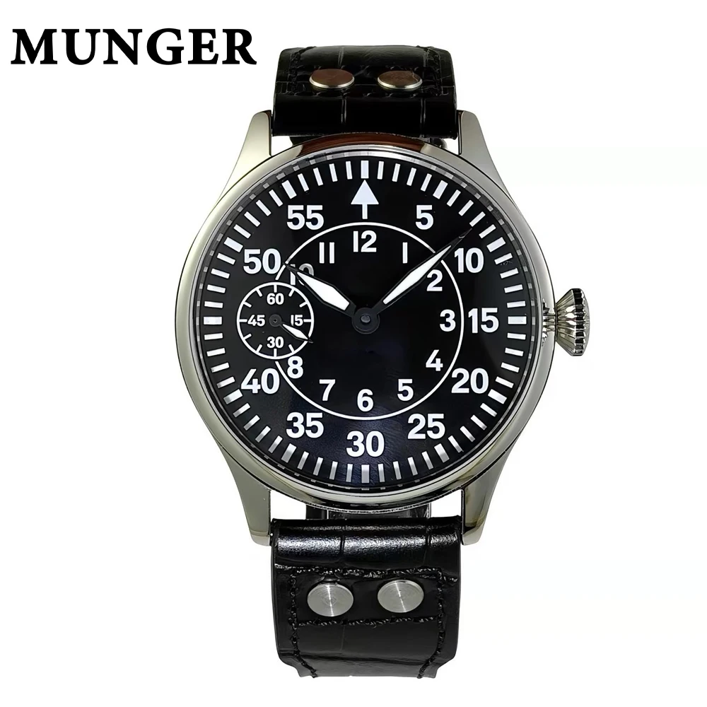 Munger Manual-Wind Military-Style B-Uhr Pilot's Watch (German Aviator Style) Seagull ST36 Movement, Strong Lume, Large Dial
Munger Manual-Wind Military-Style B-Uhr Pilot's Watch (German Aviator Style) Seagull ST36 Movement, Strong Lume, Large Dial