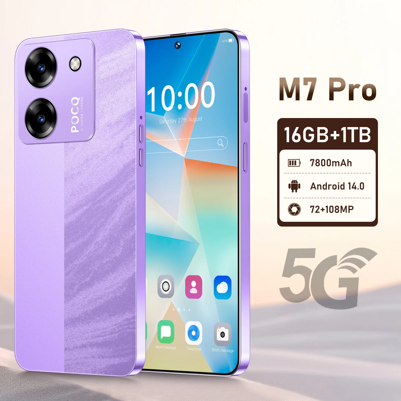HOT 2025 New M7 Pro Original Intelligent 5G Dual Card Dual Standby Android 14 System Global Version 7800mAh Battery
HOT 2025 New M7 Pro Original Intelligent 5G Dual Card Dual Standby Android 14 System Global Version 7800mAh Battery