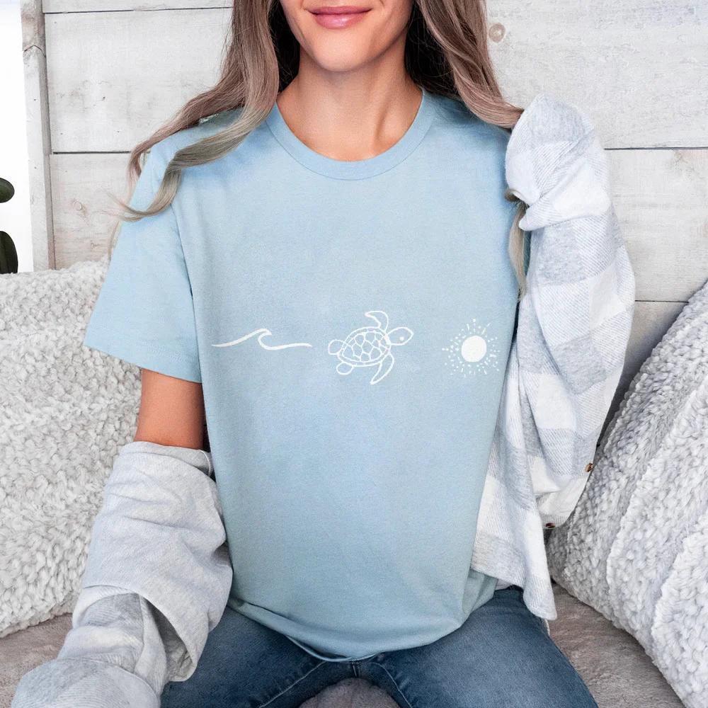 Short Sleeve Fashionable Turtle Print T-Shirt Women's Summer Regular Sleeve Length Short Top Polyester Fiber Crew Neck
Short Sleeve Fashionable Turtle Print T-Shirt Women's Summer Regular Sleeve Length Short Top Polyester Fiber Crew Neck