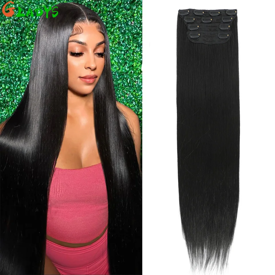 24 Inch 11 Clip Ins Synthetic Hair Extensions Straight HairStyle High Temperature Fiber Natural Black Hair Daily Use Hairpiece
24 Inch 11 Clip Ins Synthetic Hair Extensions Straight HairStyle High Temperature Fiber Natural Black Hair Daily Use Hairpiece